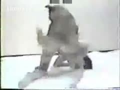A vintage beast sex tape with an animated young woman